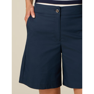 Oltre - Bermudas de gabardina mezcla de algodón - Azul