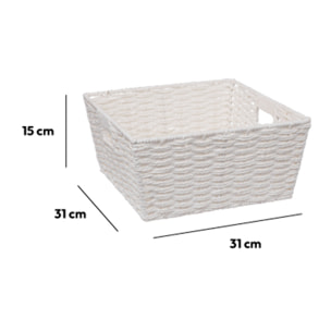 Panier vannerie 31x15cm Blanc Mix N' Modul