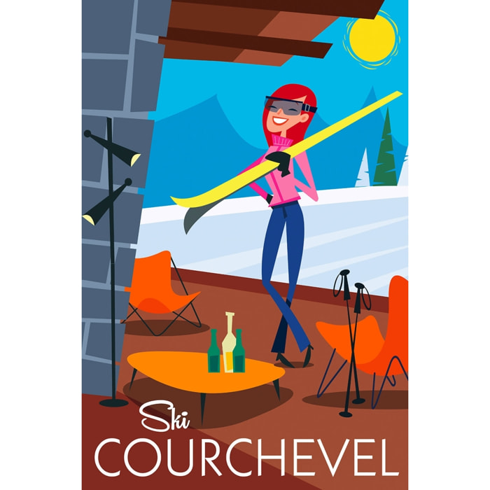 Tableau ski à courchevel Toile imprimée