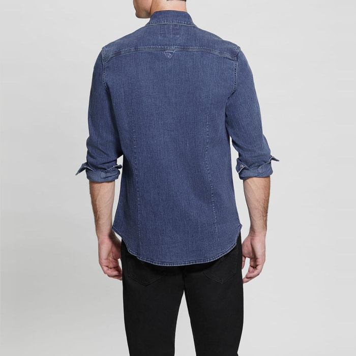 Chemise Truckee - coupe slim - coton - bleu denim