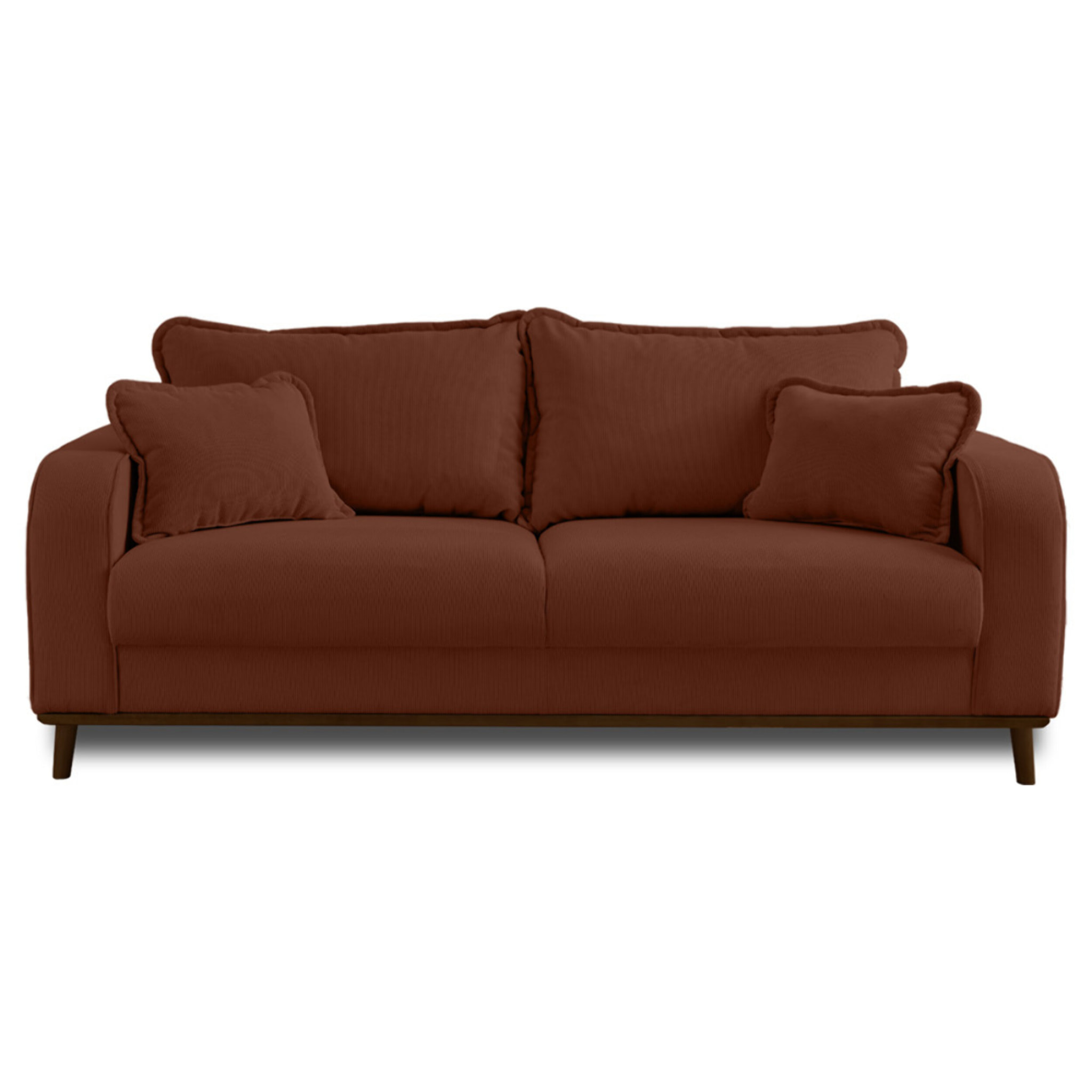 Albane - canapé 3 places - en velours côtelé - Rouille