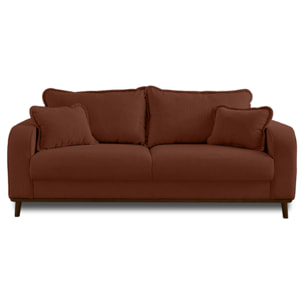Albane - canapé 3 places - en velours côtelé - Rouille