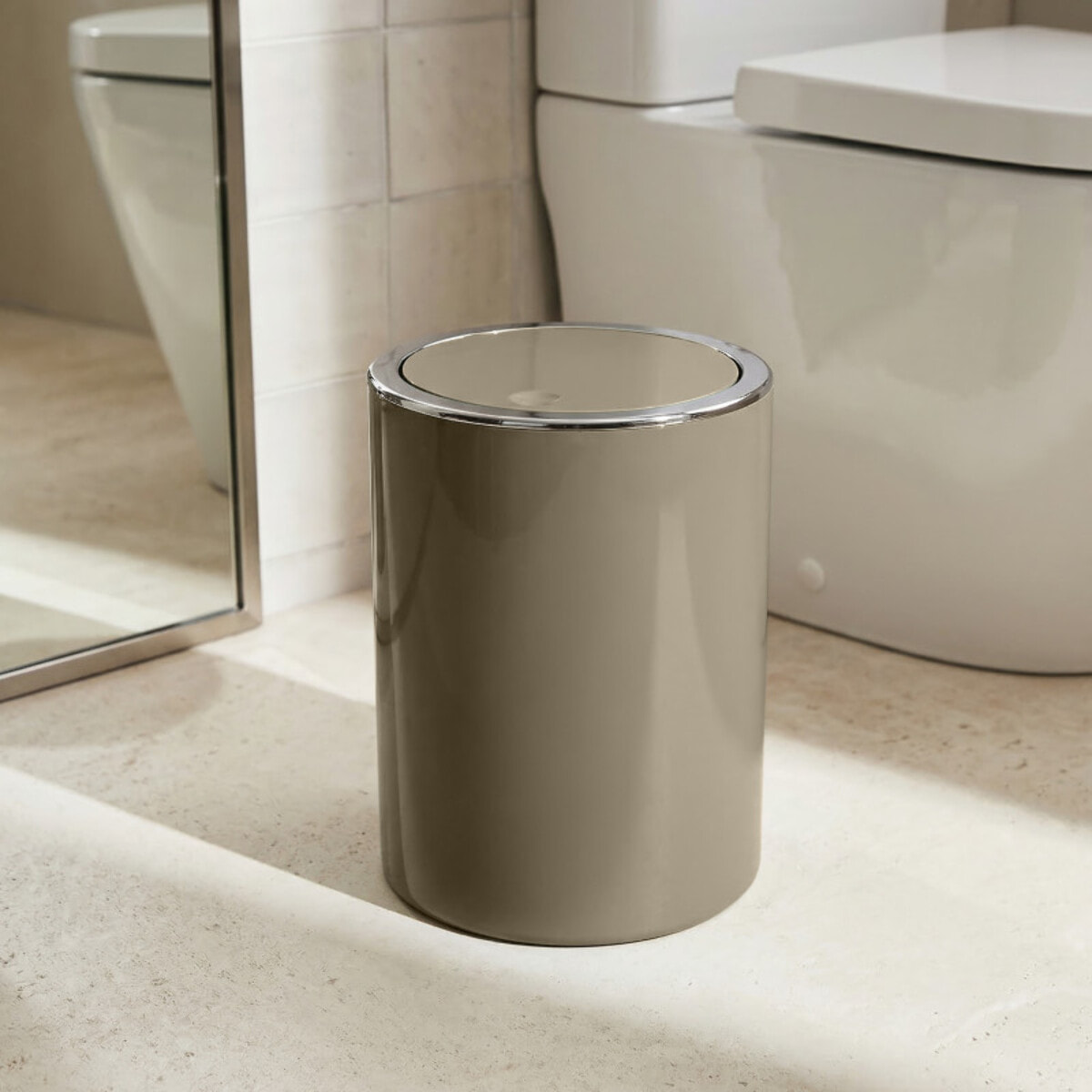 Poubelle à bascule KAMAKA 6L Taupe MSV