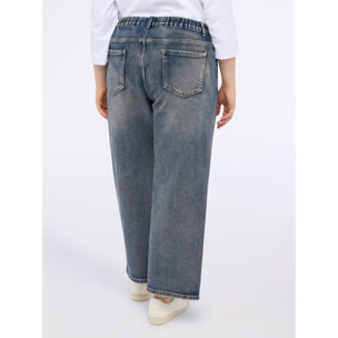 Fiorella Rubino - Jeans cropped gamba ampia - Blu