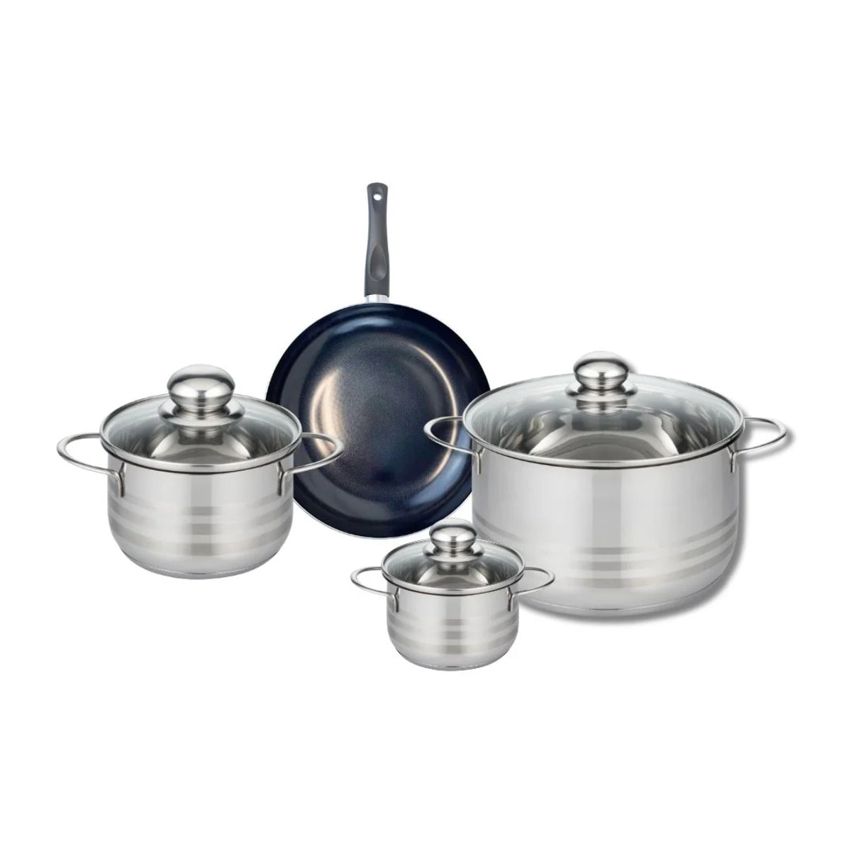 Ensemble de 1 Poêle de cuisson 20 cm et 3 faitouts 12, 16 et 24 cm Elo Prima Brillant