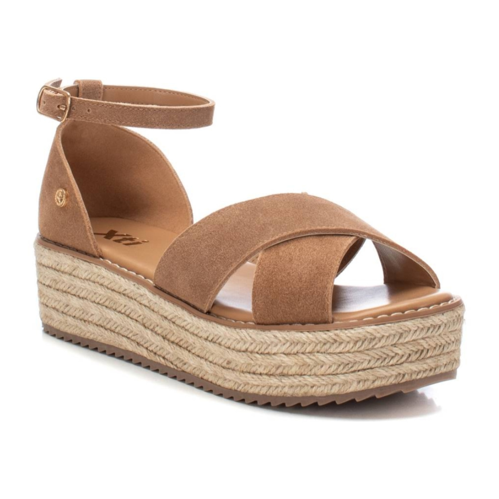 Sandalia de piel camel