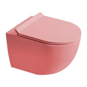 PixL Cuvette suspendue en céramique sans bride Tornado Quiet et fixations invisibles + abattant sofclose, rose (CEPX010RTORPPM)
