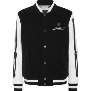 PHILIPP PLEIN Bomber de cuero SKELETON