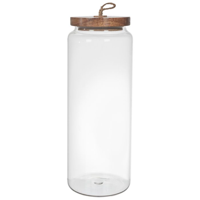 Bocal Verre Couvercle Acacia H27.5cm