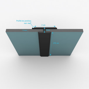 Profilé de jonction en Aluminium Finition Noir Mat pour Panneaux Muraux - 20x5x2100 mm