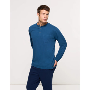 Camiseta Manga Larga Azul - Barnock