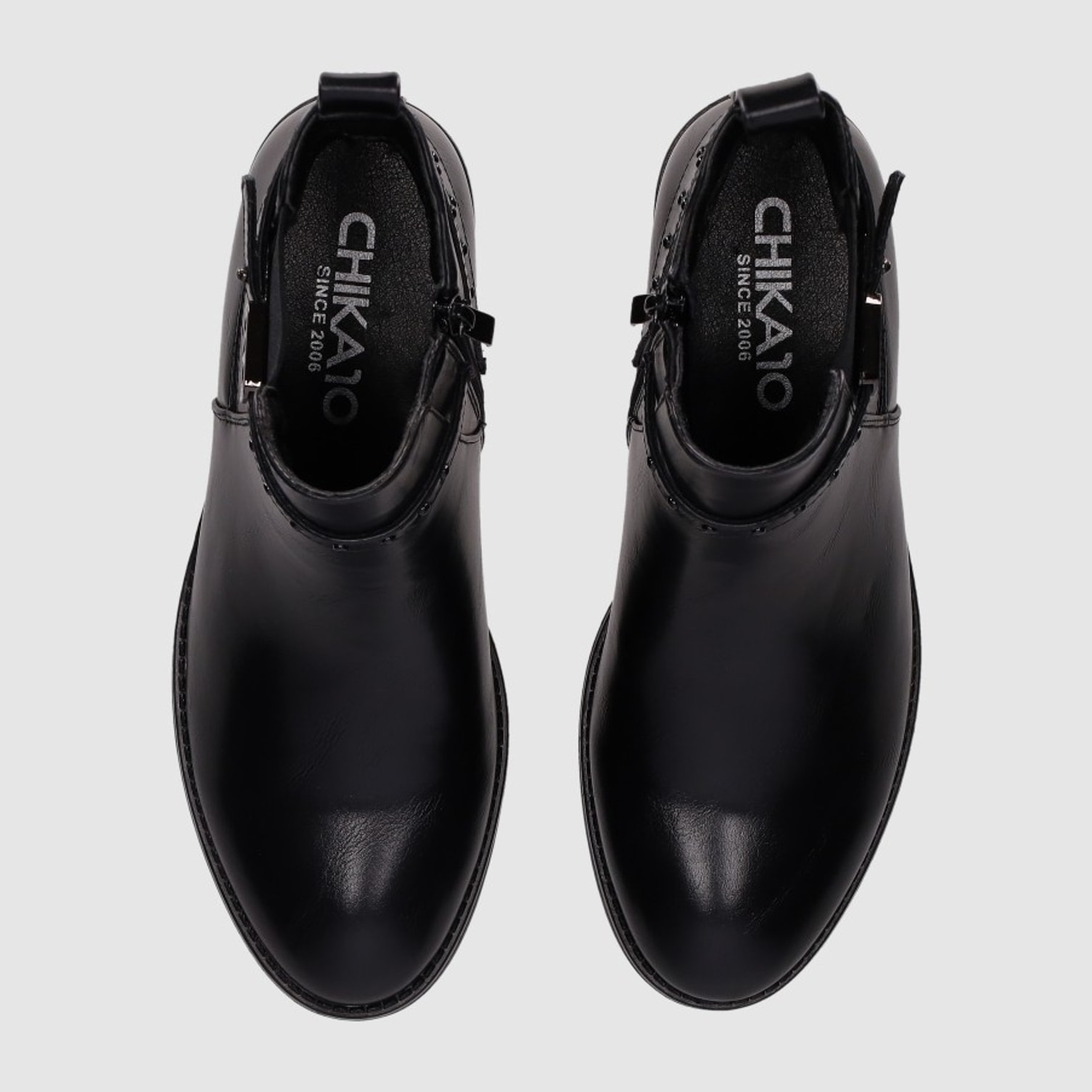 Botines de Piel Sintética - Negro - Tacón: 5 cm