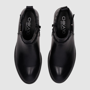 Botines de Piel Sintética - Negro - Tacón: 5 cm