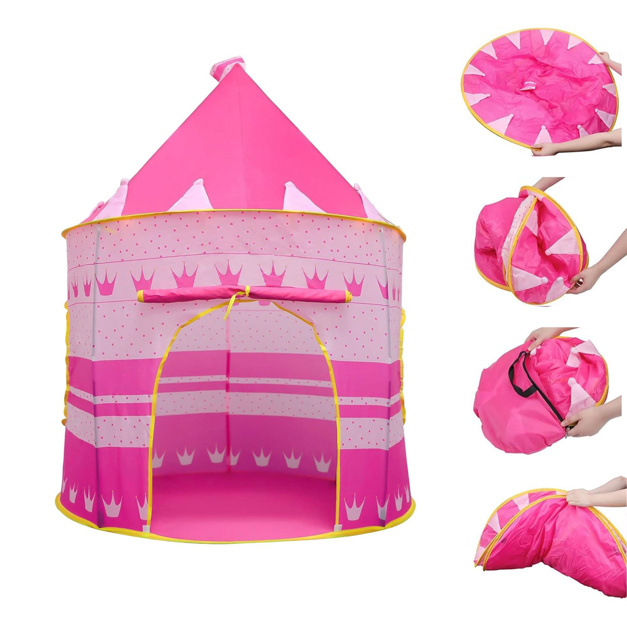 Well home tienda de juego de castillo de princesa rosa ø105x125cm