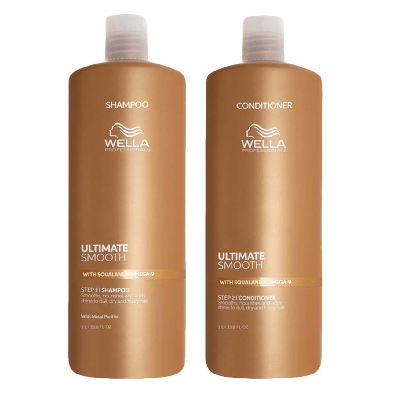 WELLA Kit Ultimate Smooth Step 1 Shampoo 1000ml + Step 2 Conditioner 1000ml
