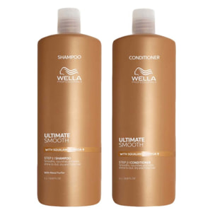 WELLA Kit Ultimate Smooth Step 1 Shampoo 1000ml + Step 2 Conditioner 1000ml