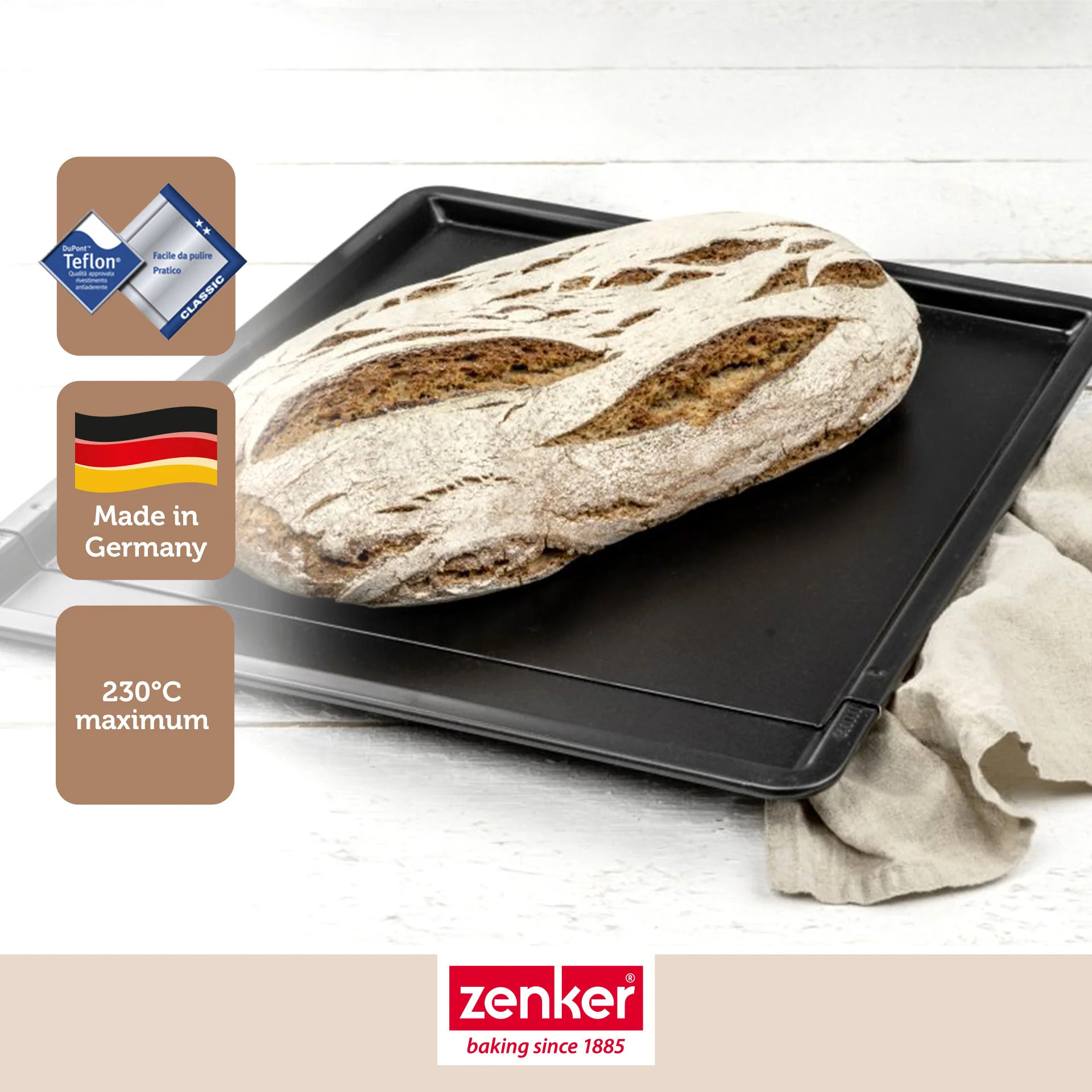 Plaque à pâtisserie extensible de 37 x 52 cm Zenker Black Metallic