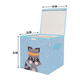 Boîte de rangement en tissu pour enfant "raton laveur" avec couvercle, compatible Ikea Kallax Lifeney