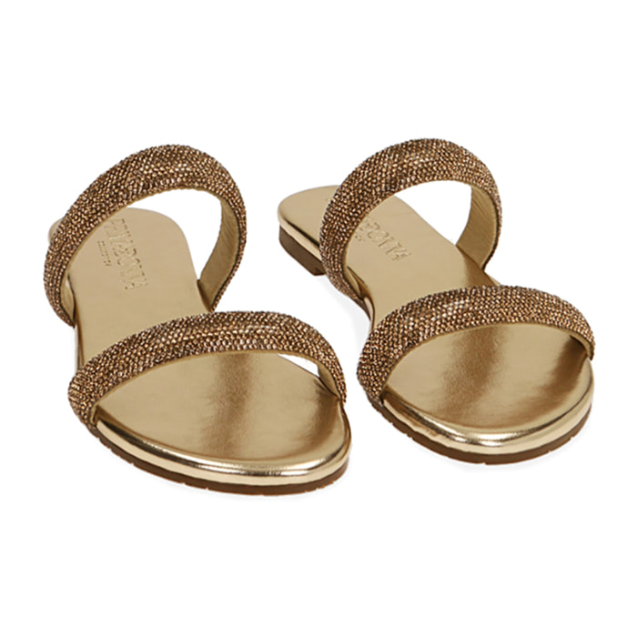Sandali flat gioiello oro rosa
