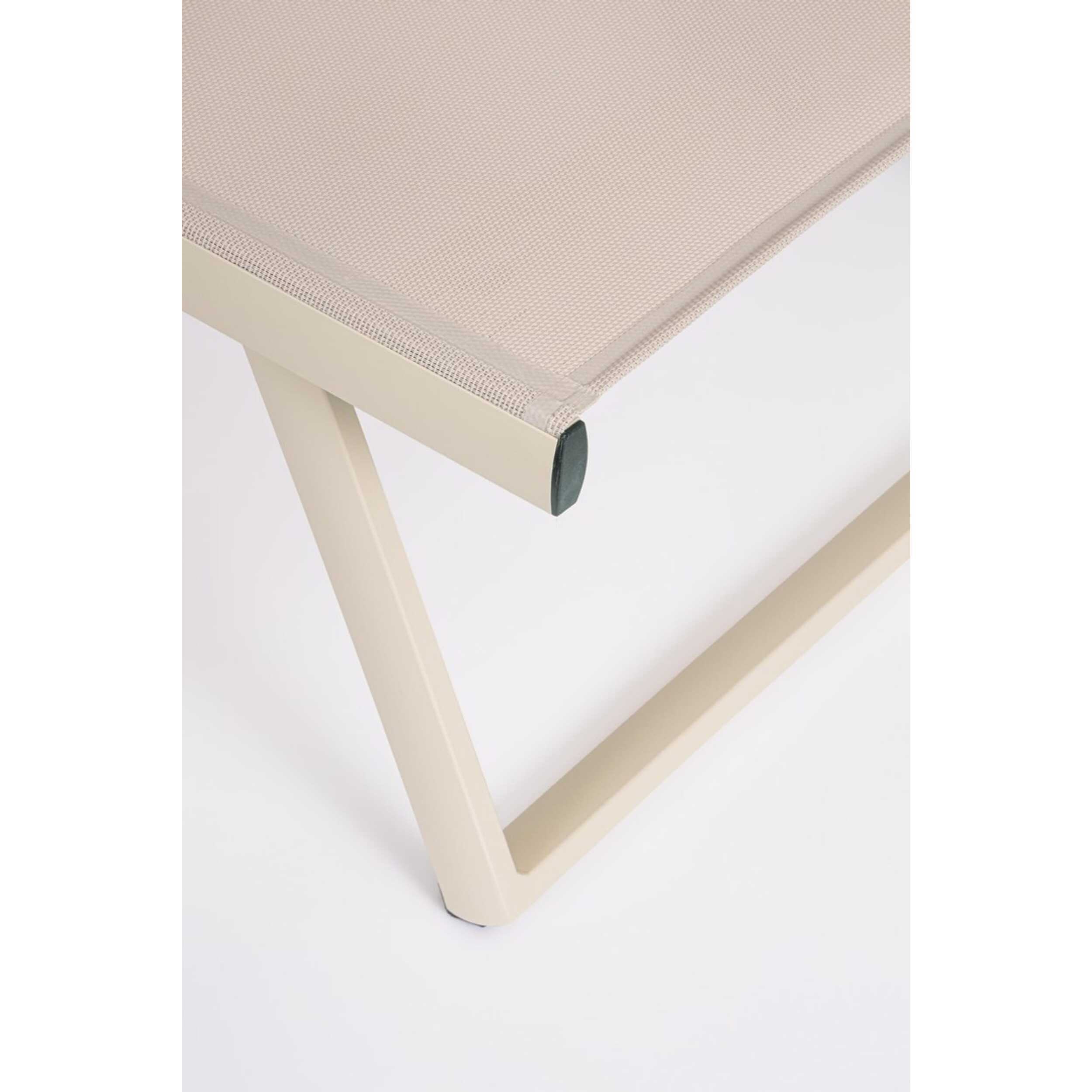 Set 2 lettini da giardino TAYLOR in textilene e struttura in alluminio beige
