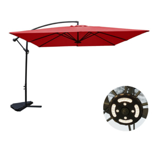 Parasol LED déporté carré 3x3m terracotta DAVAGNA