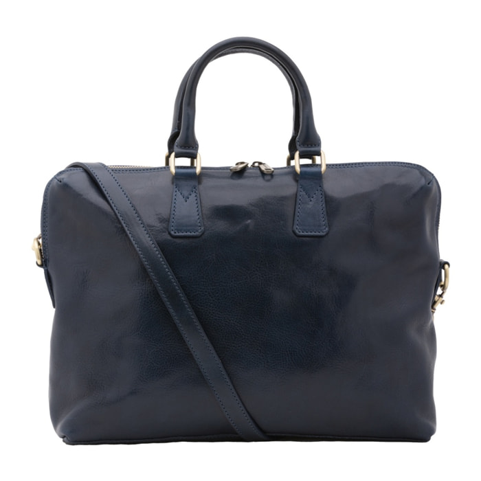 Borsa da lavoro uomo in vera pelle - Modello False - Made in Italy - 37.0 x 27.0 x 6.0 cm