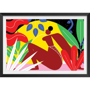 Affiche collage all be feminist Affiche + cadre en bois - Noir