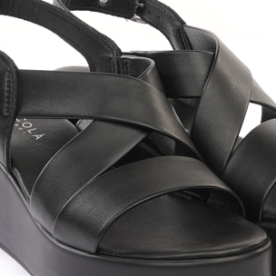 SANDALO ZEPPA INCROCIATO NERO