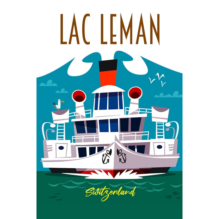 Tableau  le lac leman Tableau alu Dibond