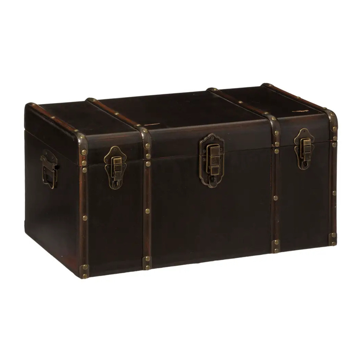 Set de 3 malles british flower noir L61/71/81cm