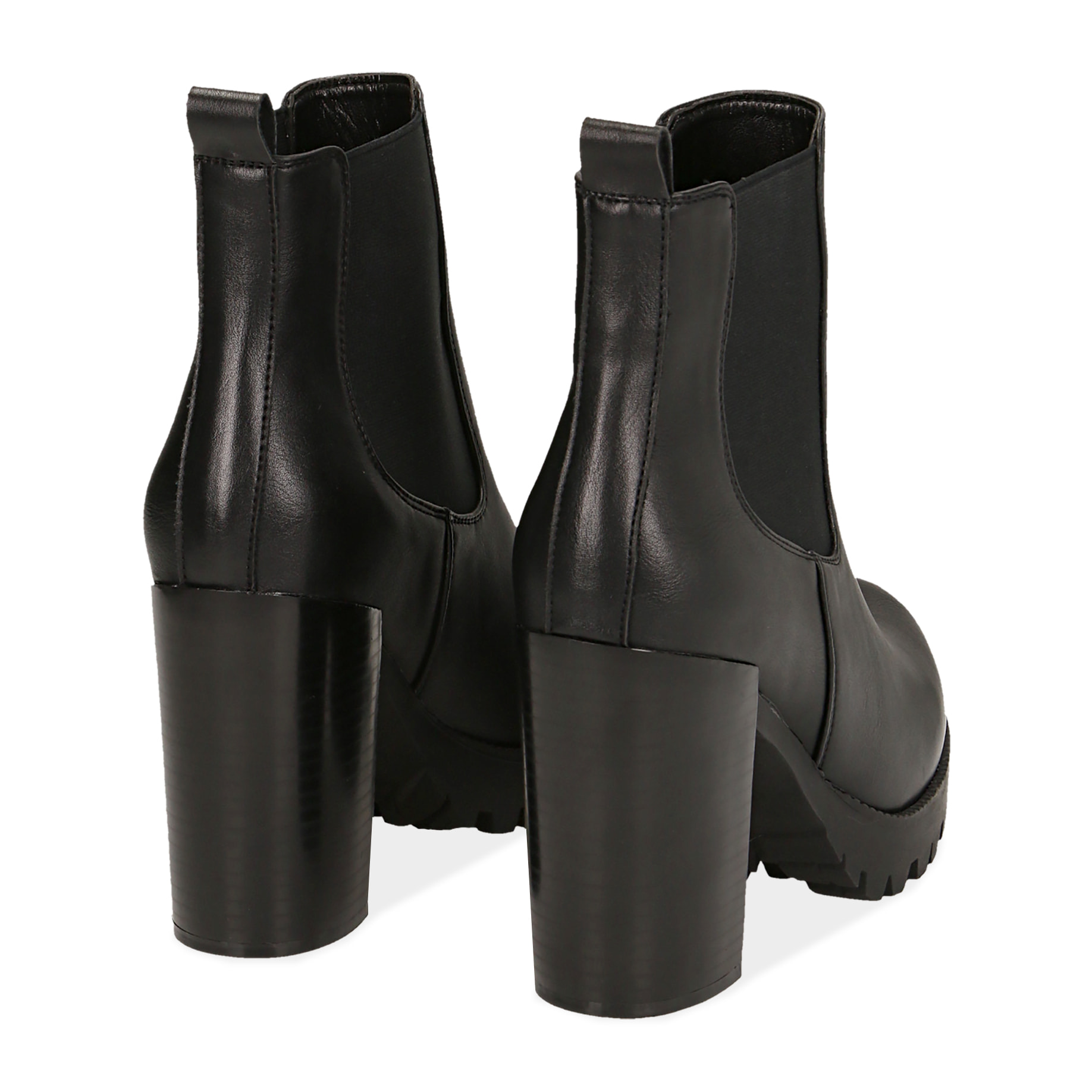 Chelsea boots negras en eco-cuero, tacón 9,5 cm