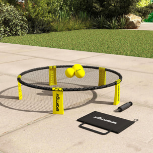 Jeu de plage Spikeball - set complet filet, 3 balles, pompe, sac transport - noir jaune