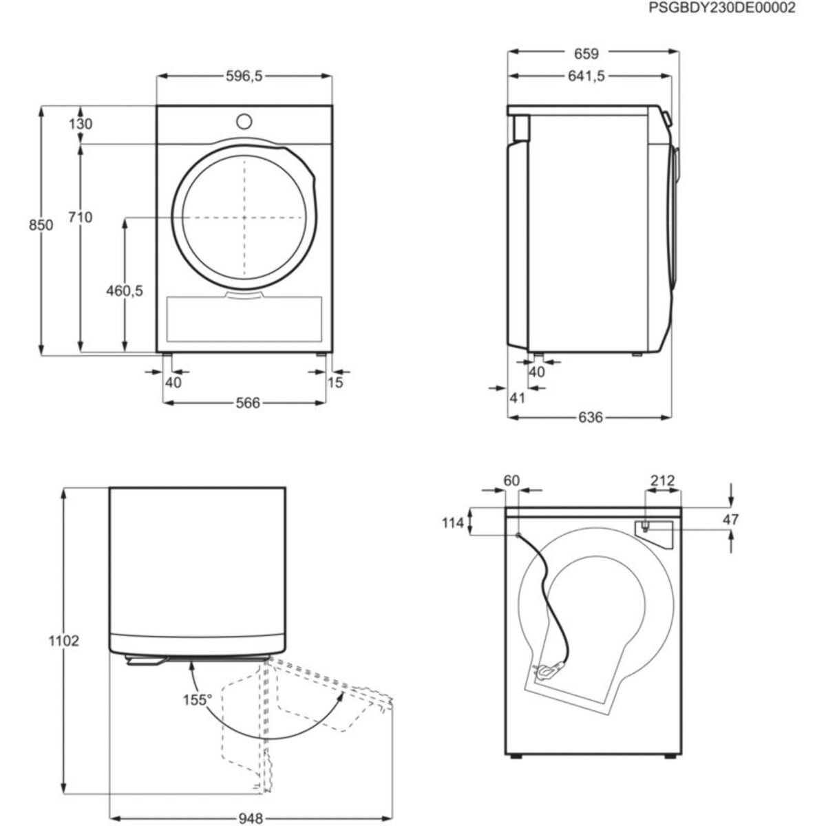 Sèche linge pompe à chaleur ELECTROLUX EW6HI4936AB