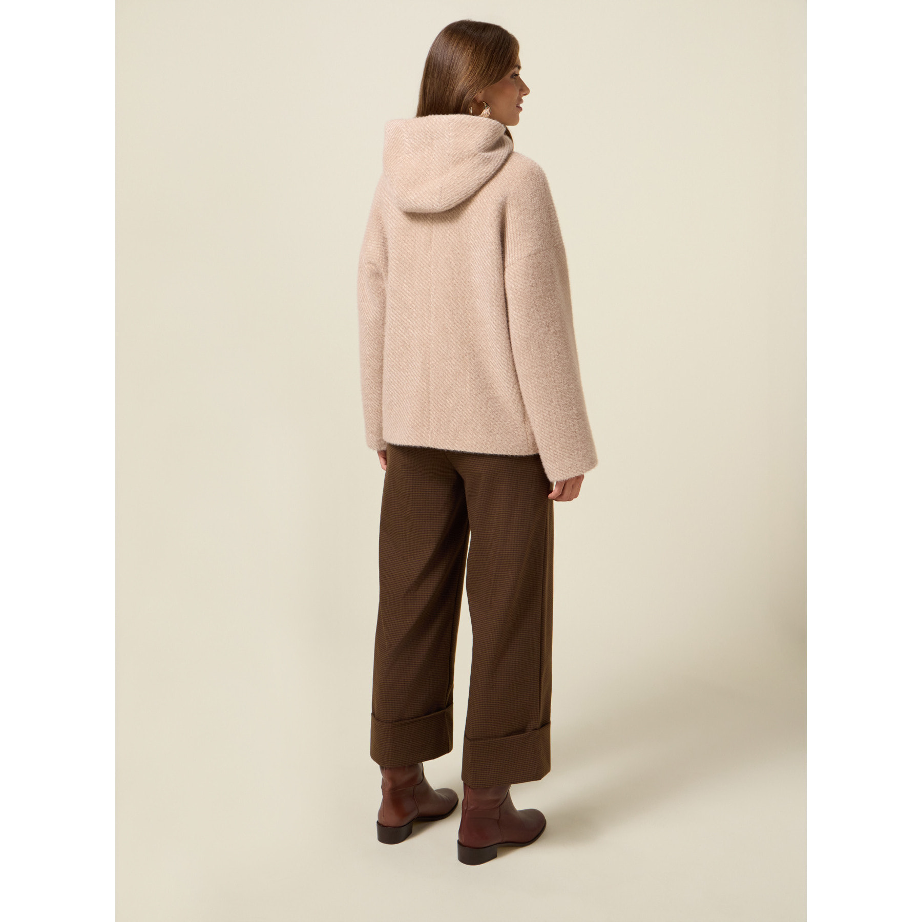 Oltre - Cappotto corto in tessuto ammagliato - Beige