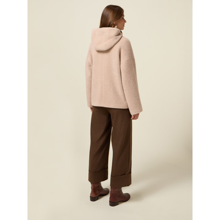 Oltre - Cappotto corto in tessuto ammagliato - Beige