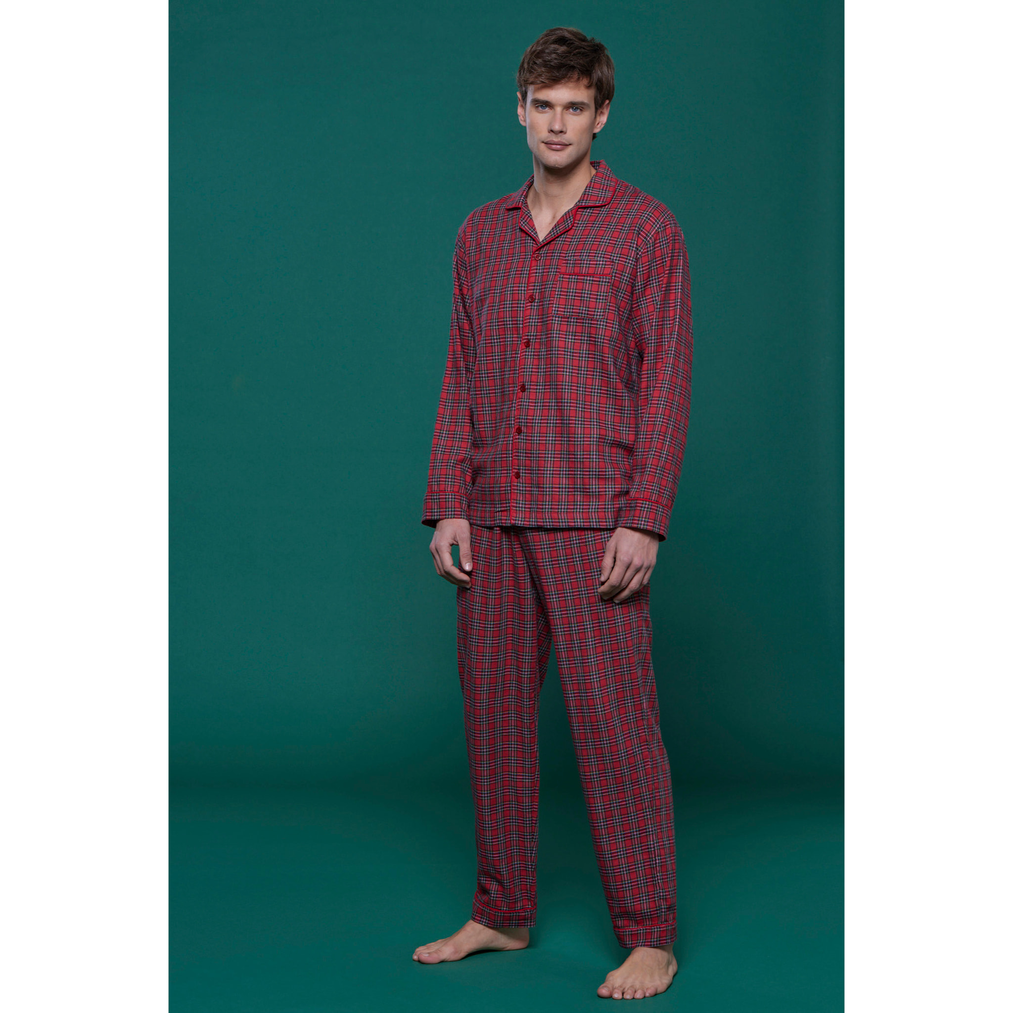 Pigiama uomo in flanella con porta pigiama scottish Noidinotte
