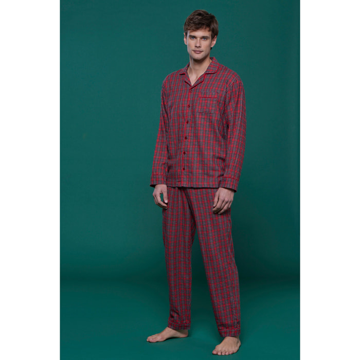 Pigiama uomo in flanella con porta pigiama scottish Noidinotte