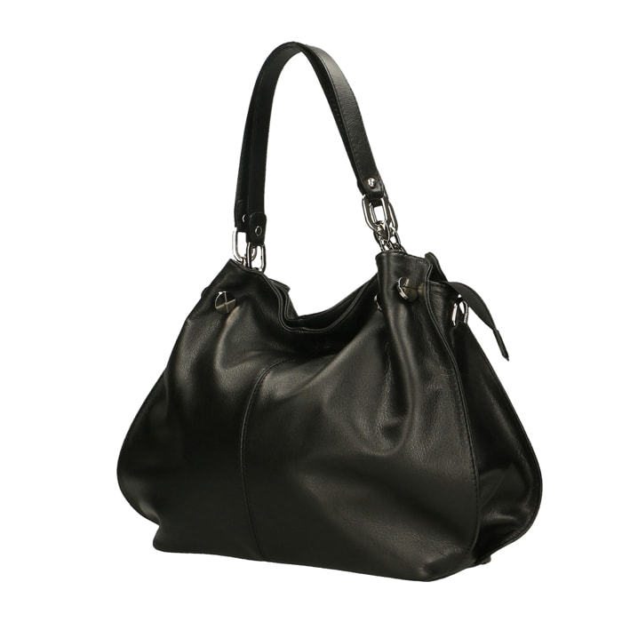 Borsa a spalla da Donna Charlotta in Vera Pelle Made in Italy 30x38x12 cm