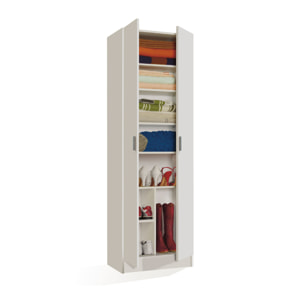 Armario 2 Puertas Con Estantes 180x58x37 Cm Blanco