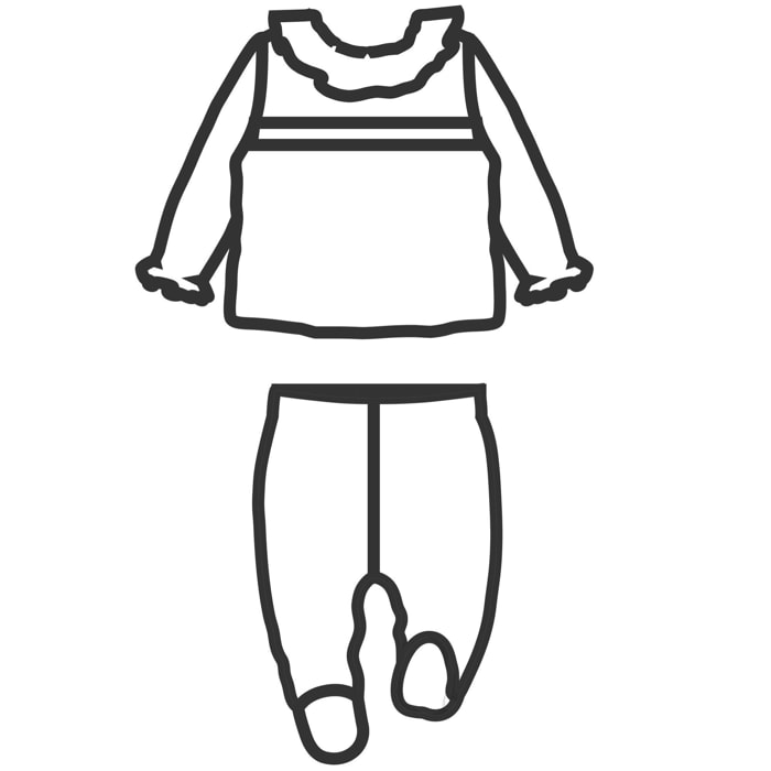 Conj.Polaina + Camiseta C/Volante Fantasia