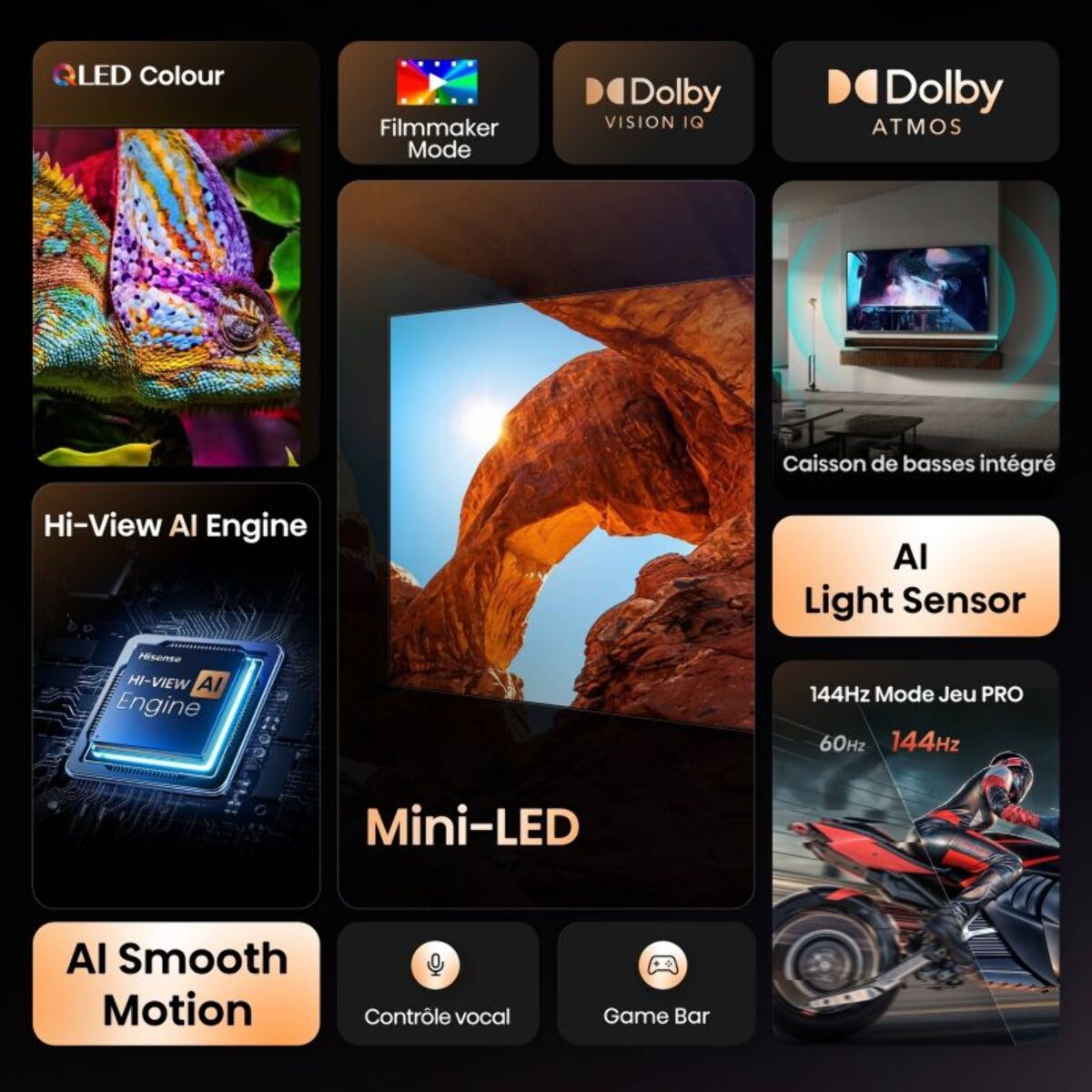 TV Mini Led HISENSE 55U7Q 2025 - 55 pouces ( 139 cm )