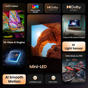 TV Mini Led HISENSE 55U7Q 2025 - 55 pouces ( 139 cm )