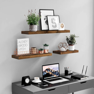 Mensola da Muro 80 cm Stile Rustico in MDF Finitura Rovere Vintage