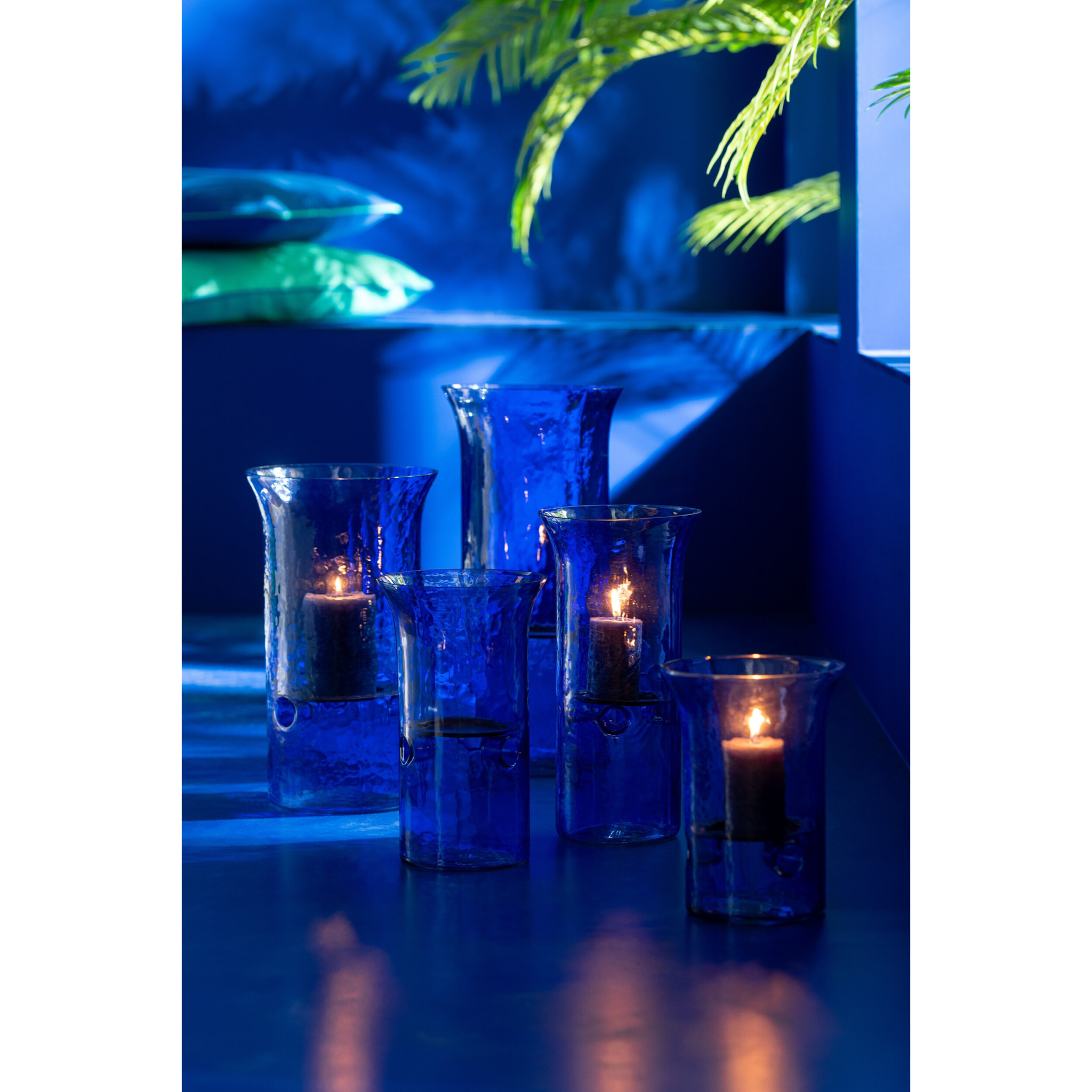 J-Line photophore Tarifa Smal - verre - bleu - extra large