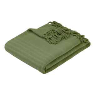 Jeté de lit Anjali 220x160 vert kaki en coton