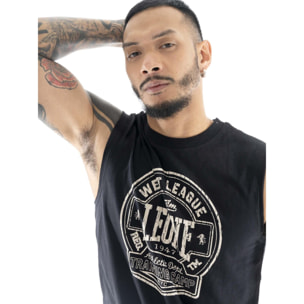 T-shirt smanicata da uomo in cotone Leone Military 1947