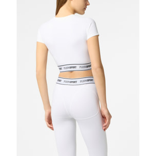 PLEIN SPORT Fleece Cropped T-Shirt