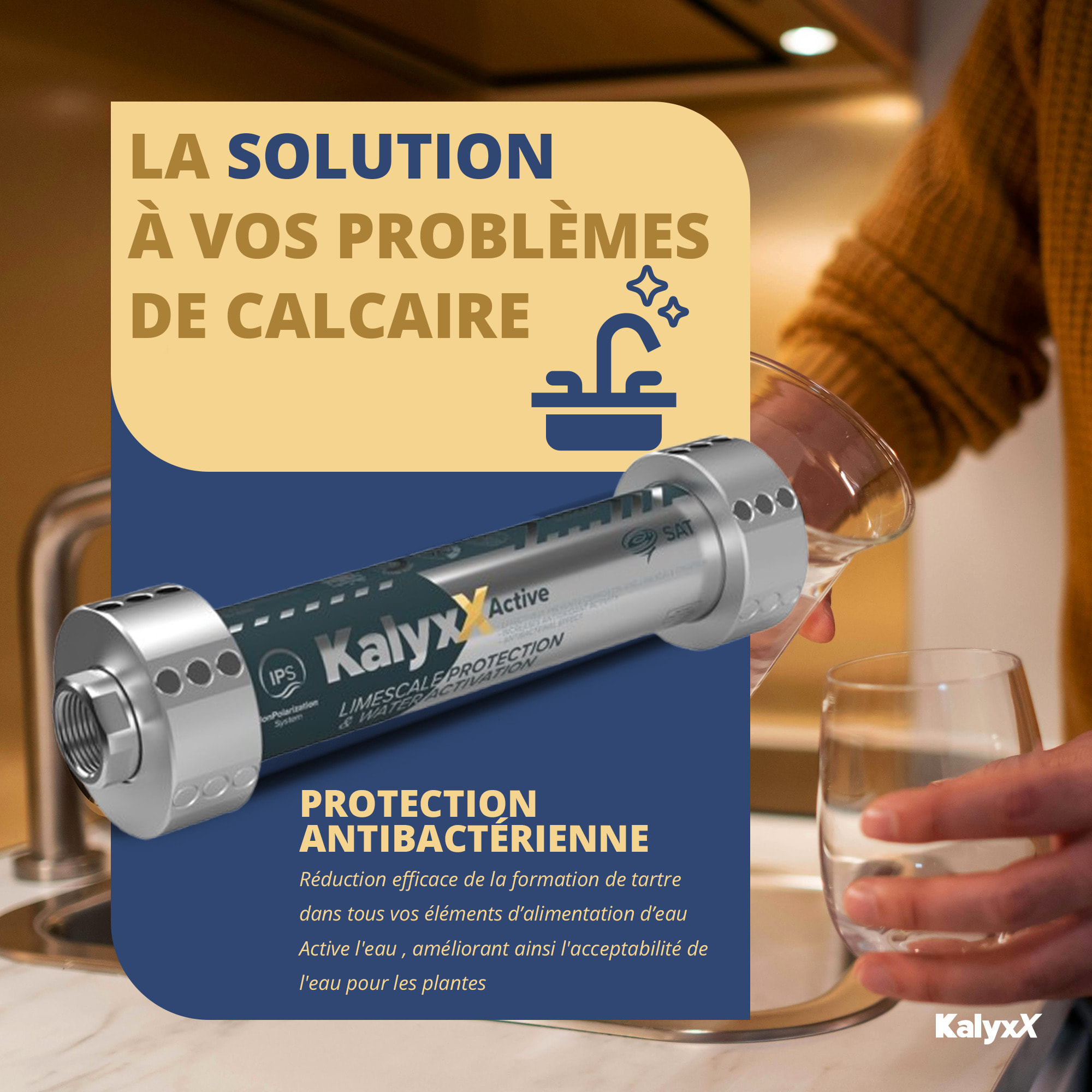 Adoucisseur d'eau Anticalcaire Antibacterien innovant IPS Kalyxx Active G3/4 " femelle  (IPSKXAG34)