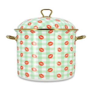 Marmite 24cm en acier émaillé avec motif bisous - tous feux VICHY