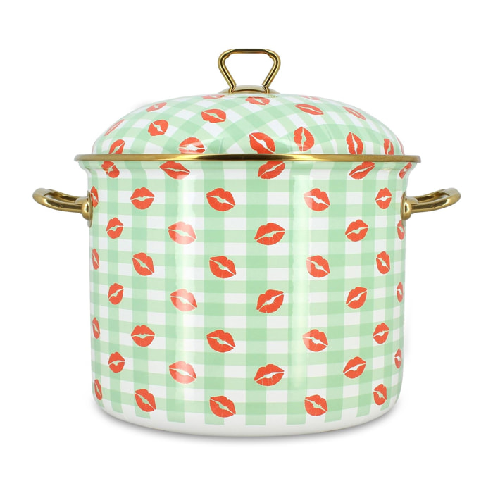 Marmite 24cm en acier émaillé avec motif bisous - tous feux VICHY